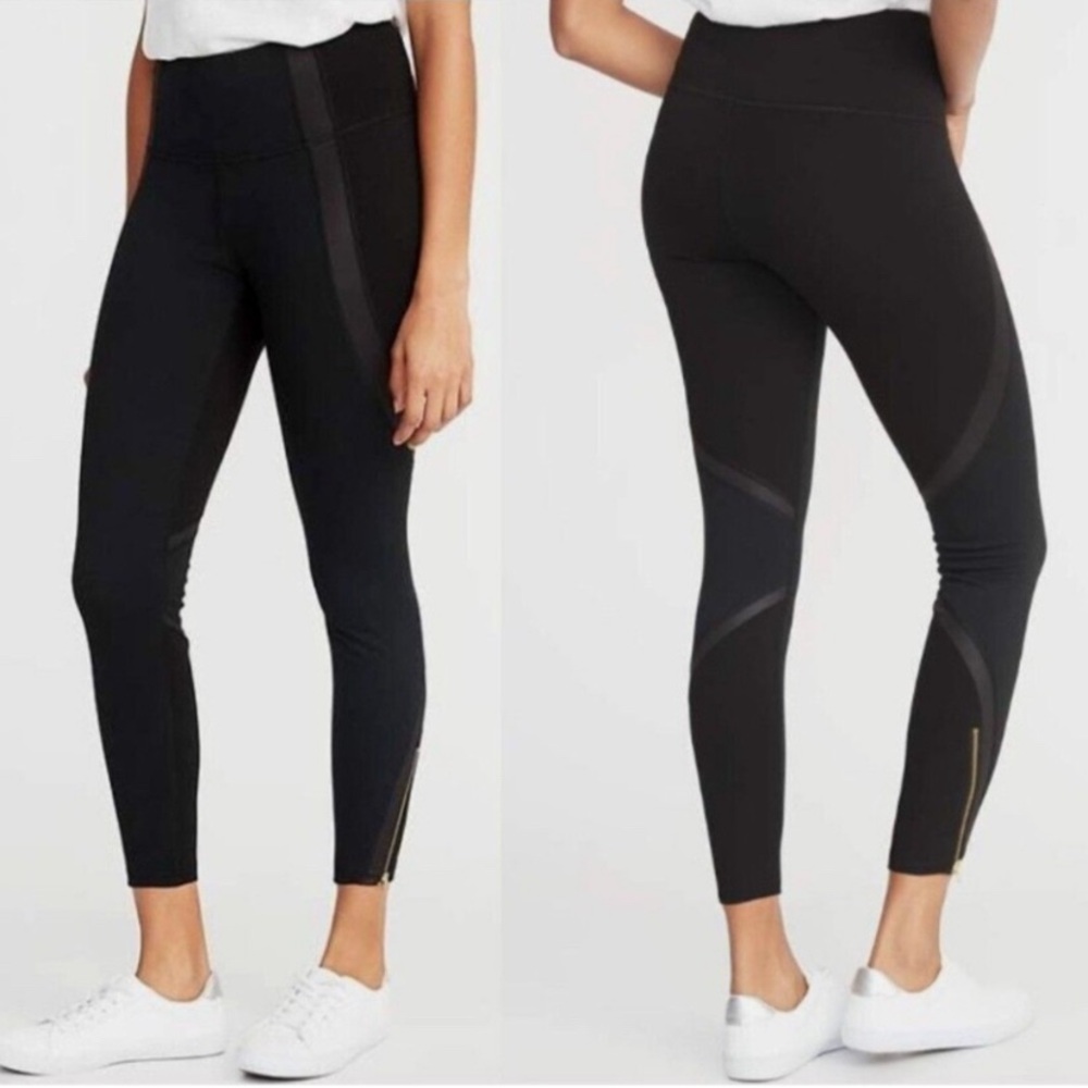 Old Navy Black Leggings with Gold Zipper Accents